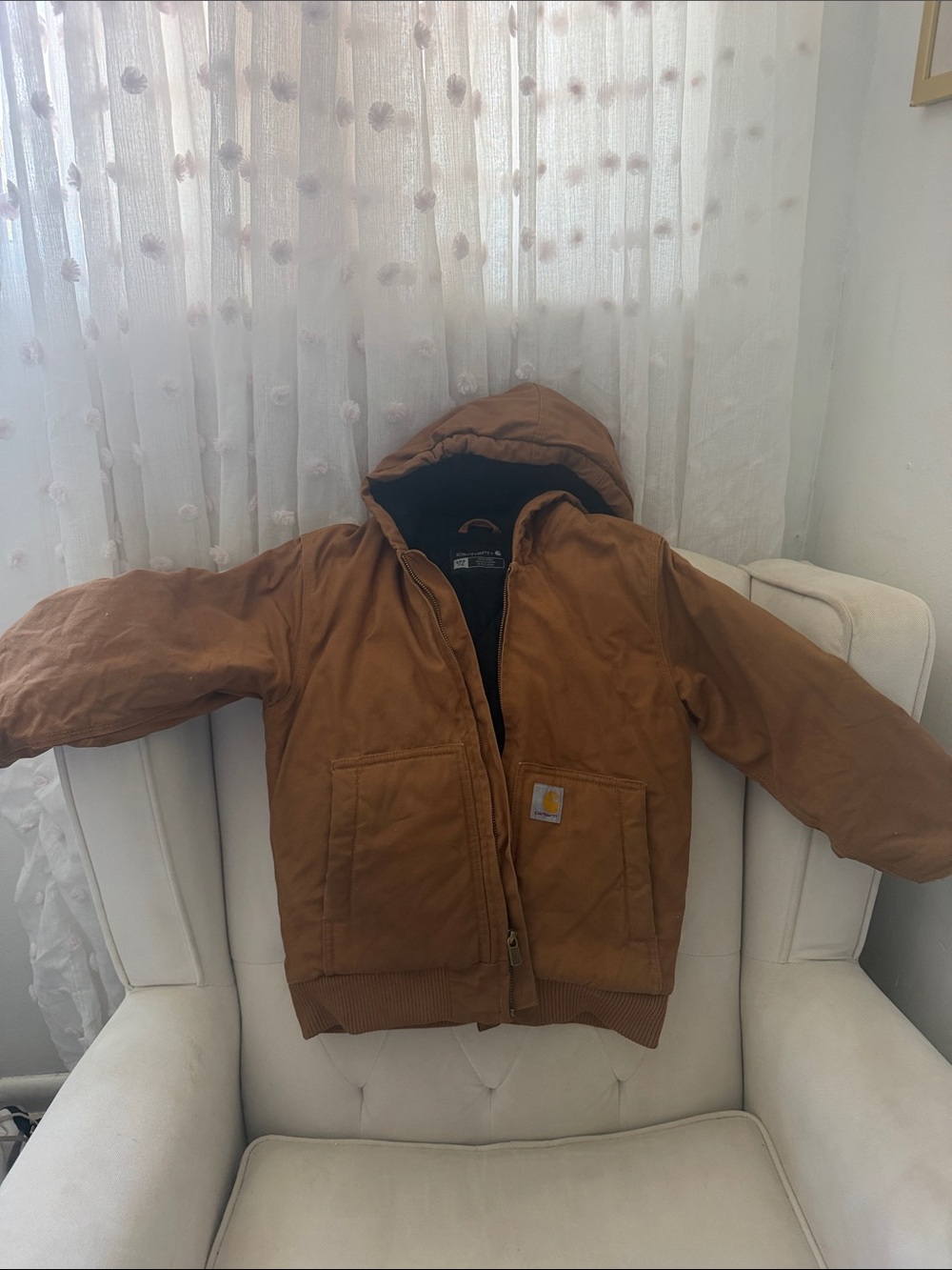 Carhartt Kids Brown Hooded Puffer Jacket
